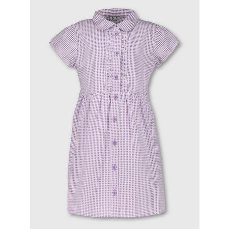 Lilac Plus Fit Gingham School Dress - 9 years