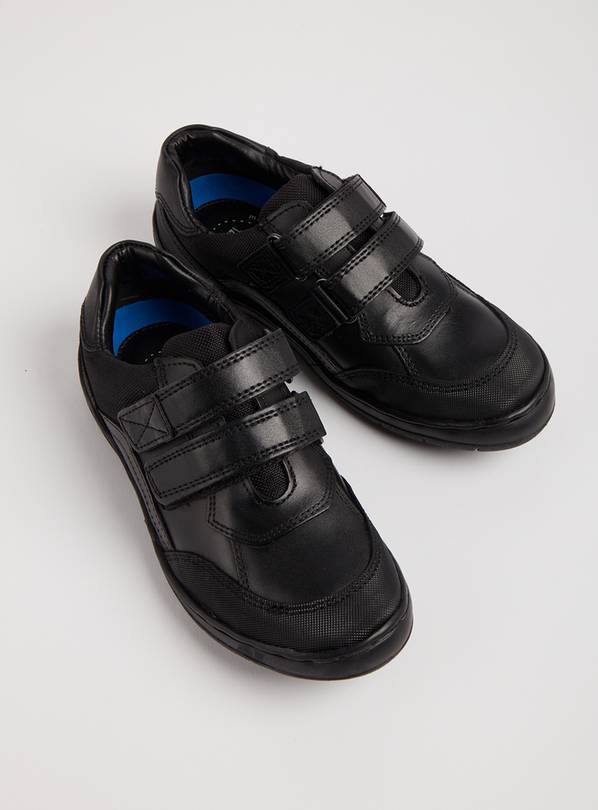 Buy Black Leather Twin Strap MicroFresh® Shoes 10.5 Infant Boys