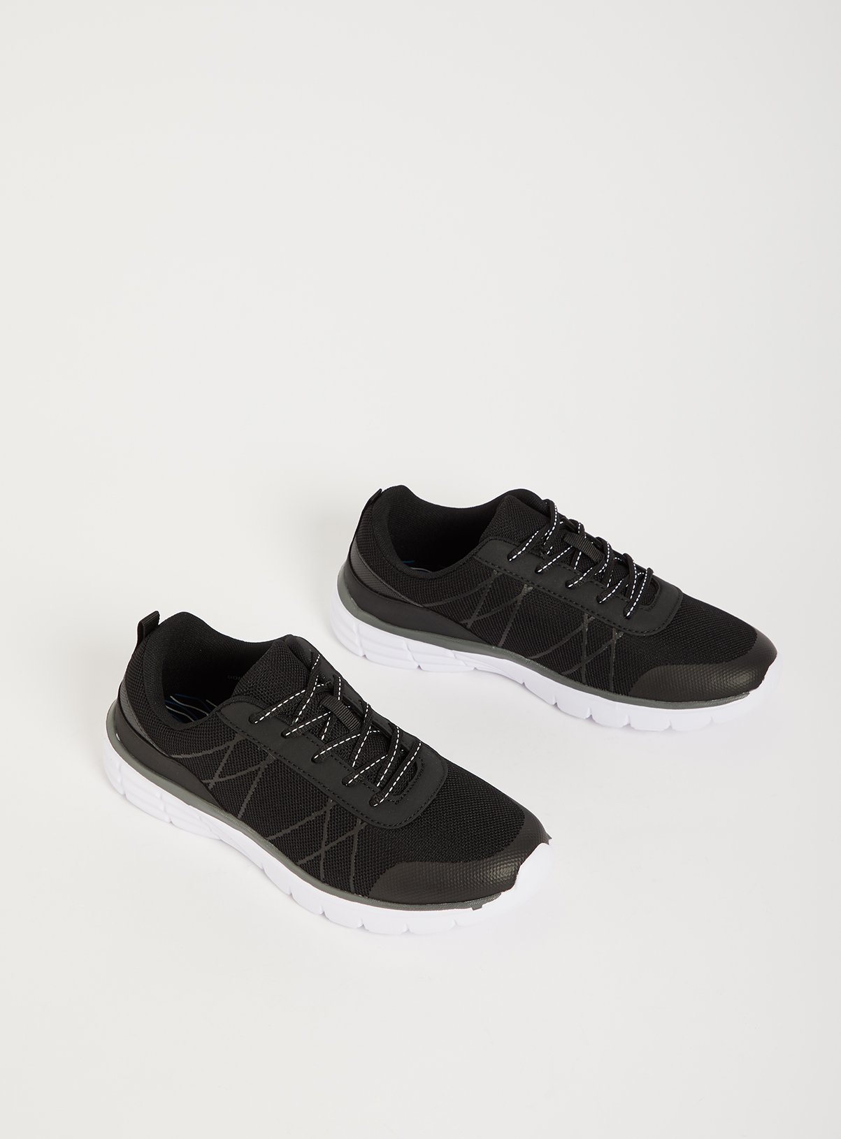 Buy Black Active Lace Up Trainers - 7 