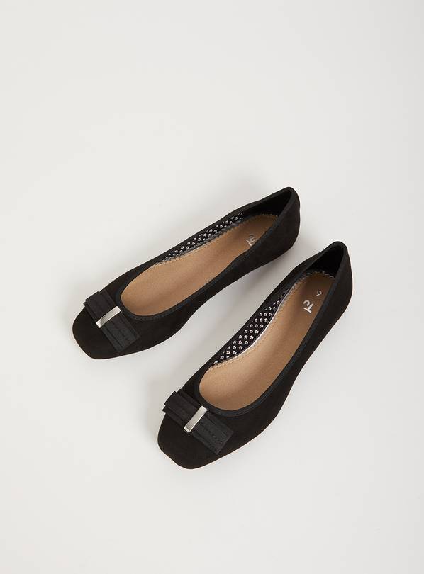 Black Ballet Pump With Bow - 6