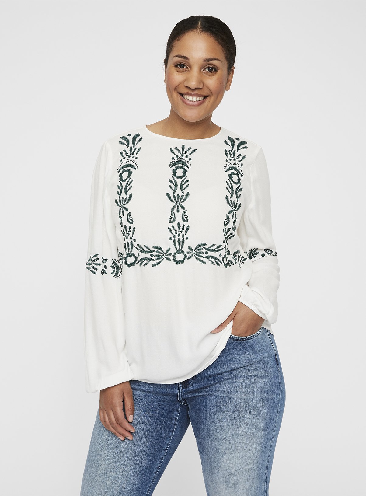 JUNAROSE Cream Embroidered Boho Blouse Review