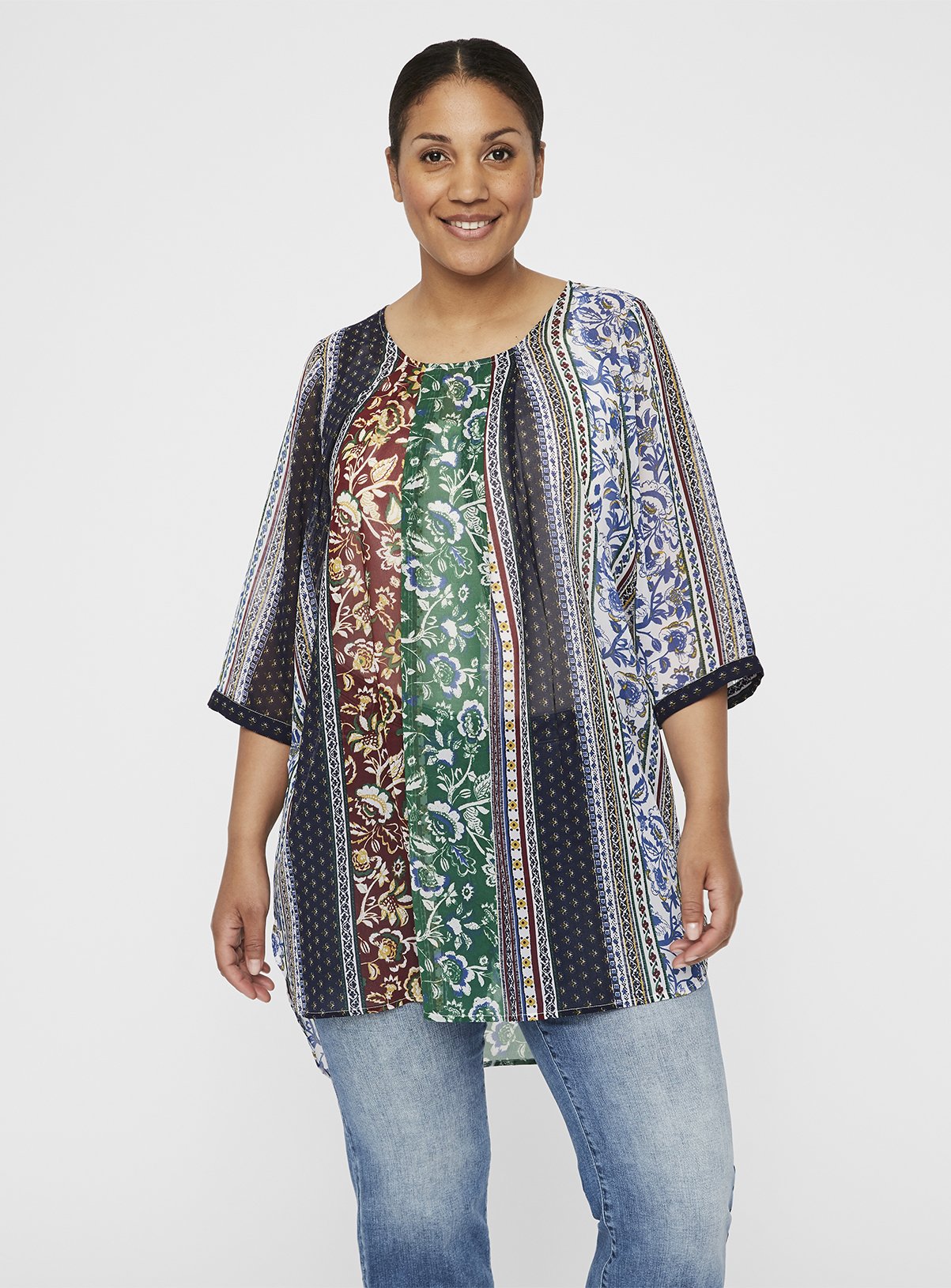 JUNAROSE Multicoloured Panel Sheer Tunic Review