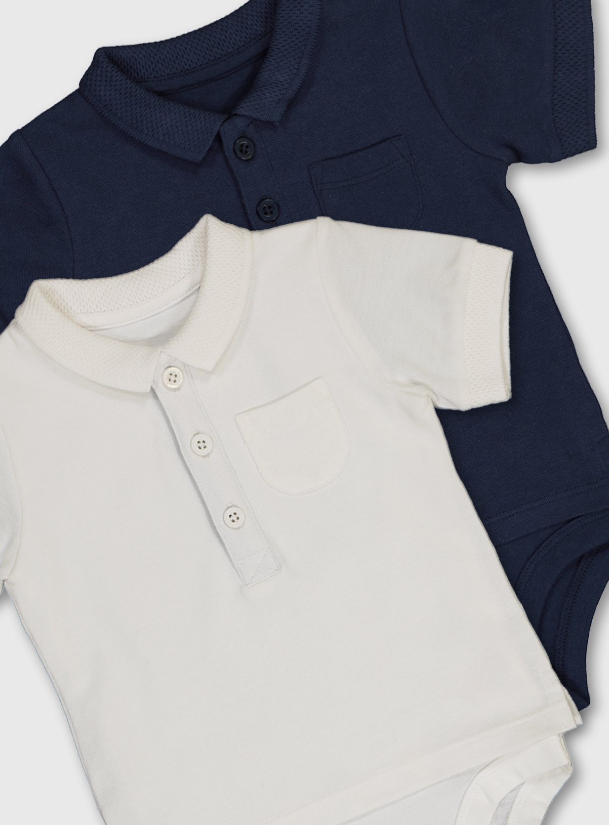 Navy & White Pique Polo Shirt Bodysuits 2 Pack Review