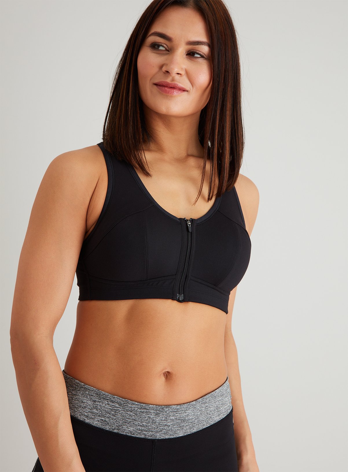 Active Black Zip Front Sports Bra Review