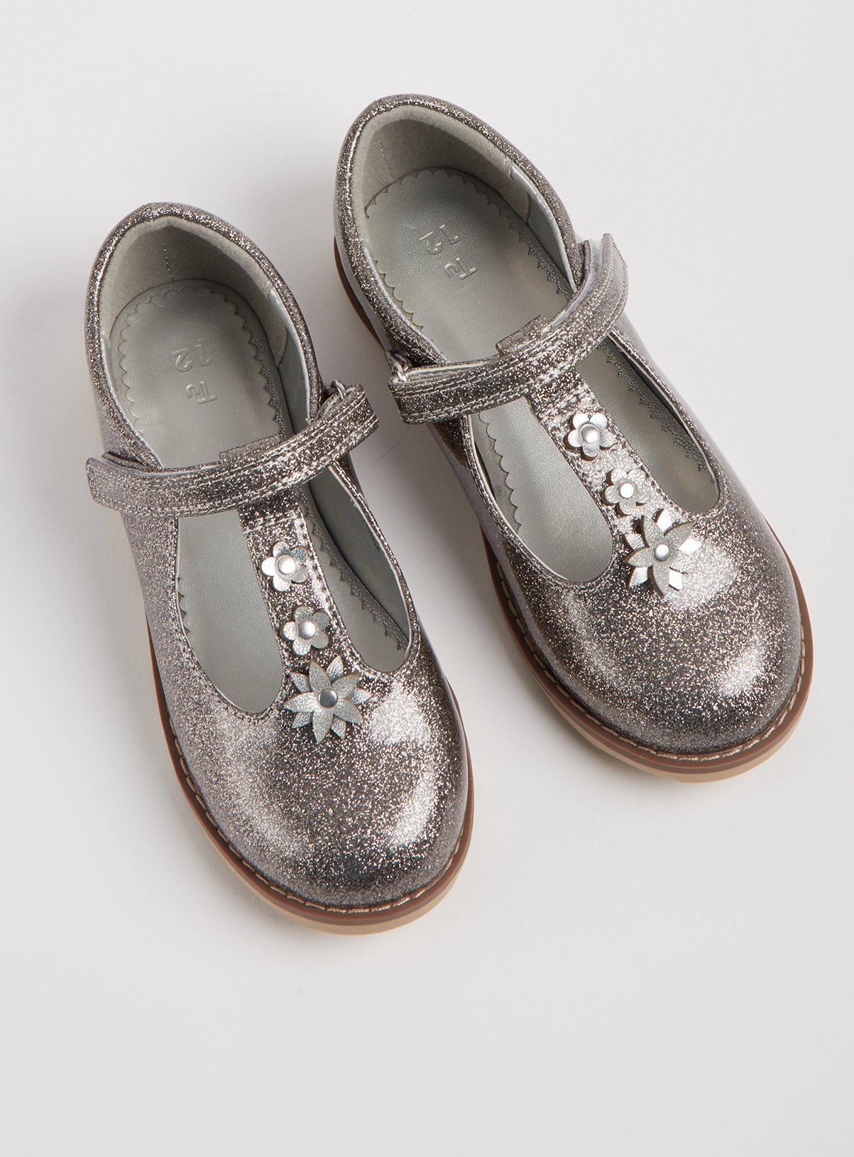 silver infant shoes