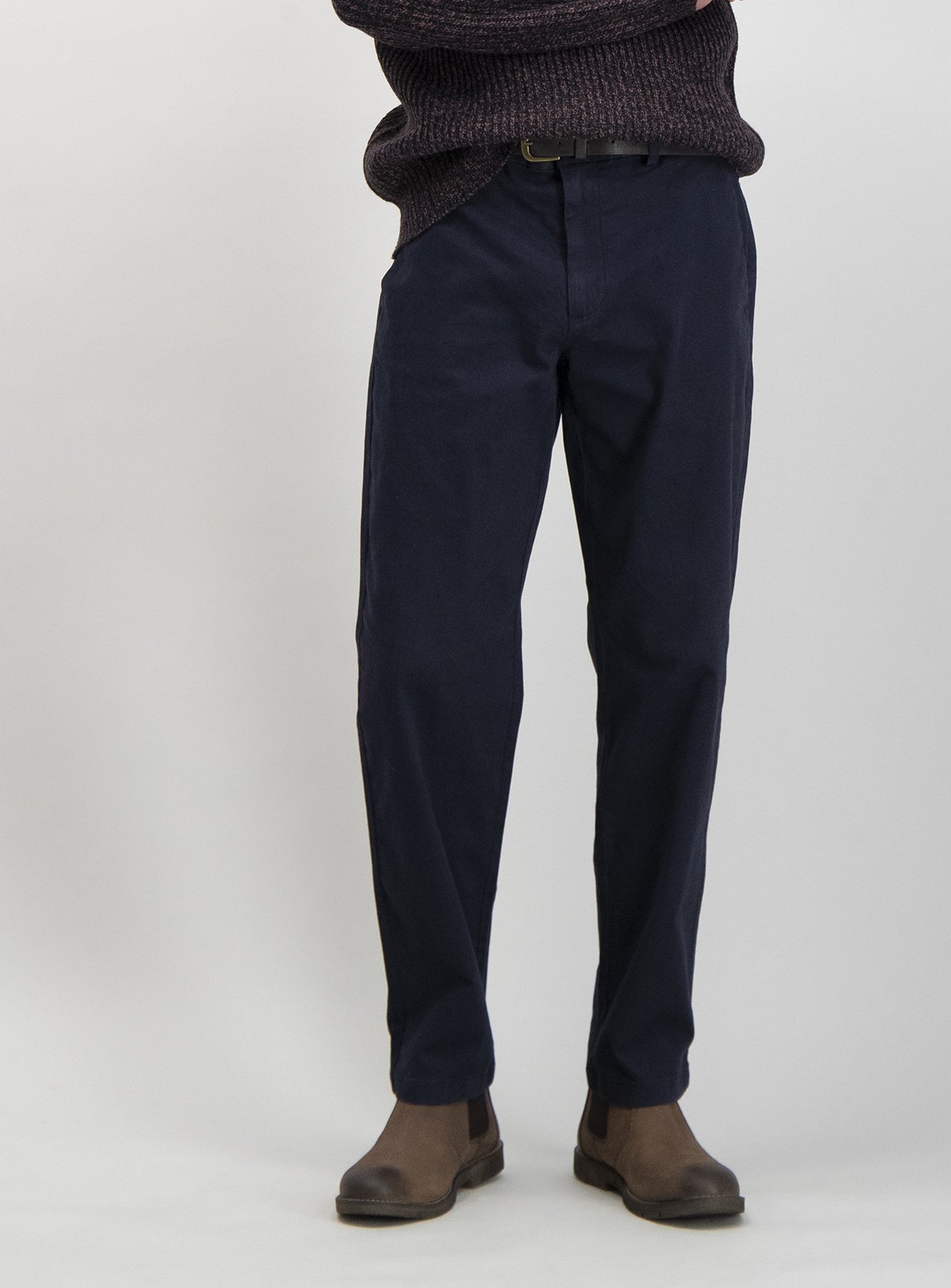 Navy Straight Leg Belted Chino With Stretch Review