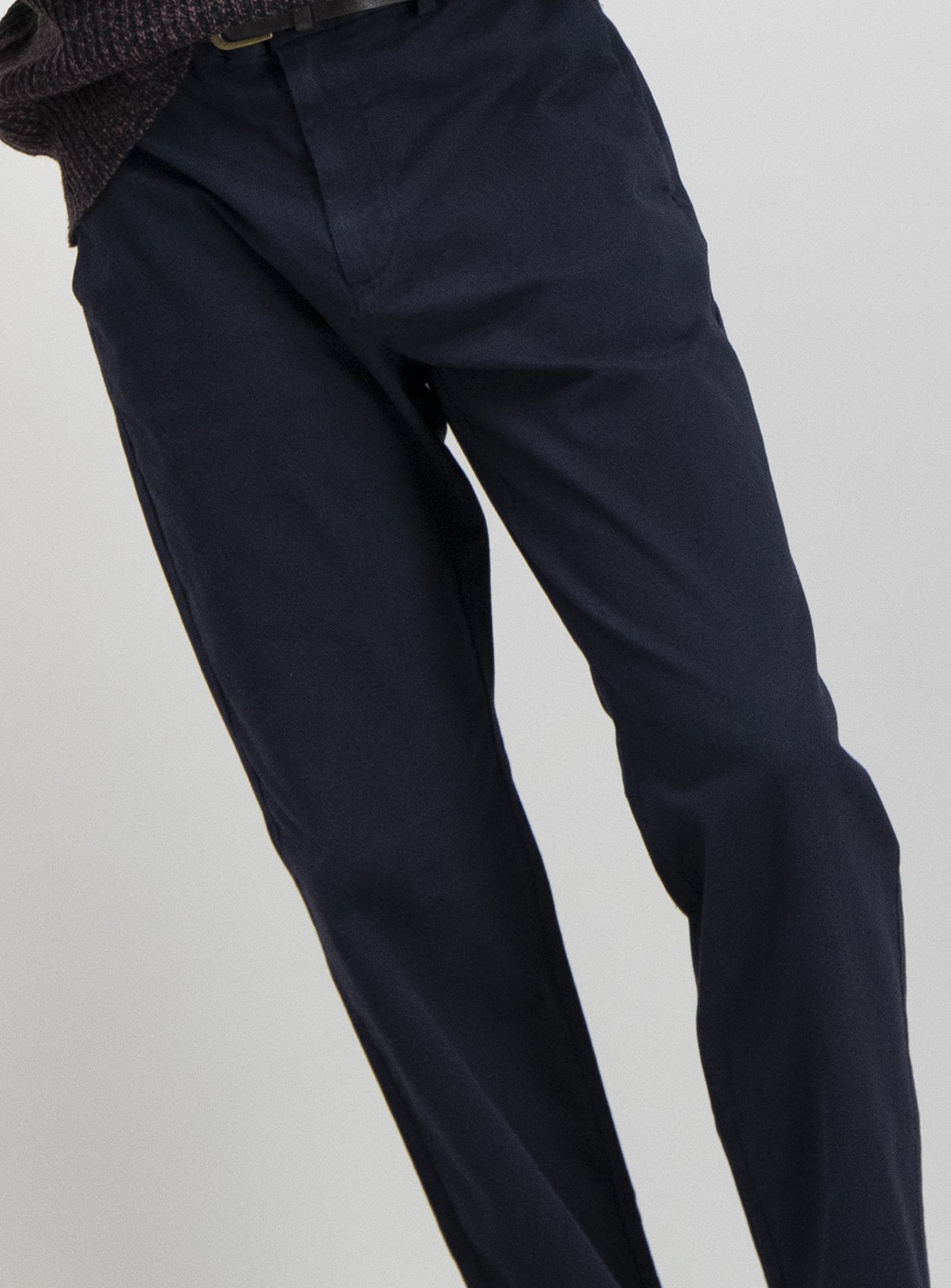 Navy Straight Leg Belted Chino With Stretch Review