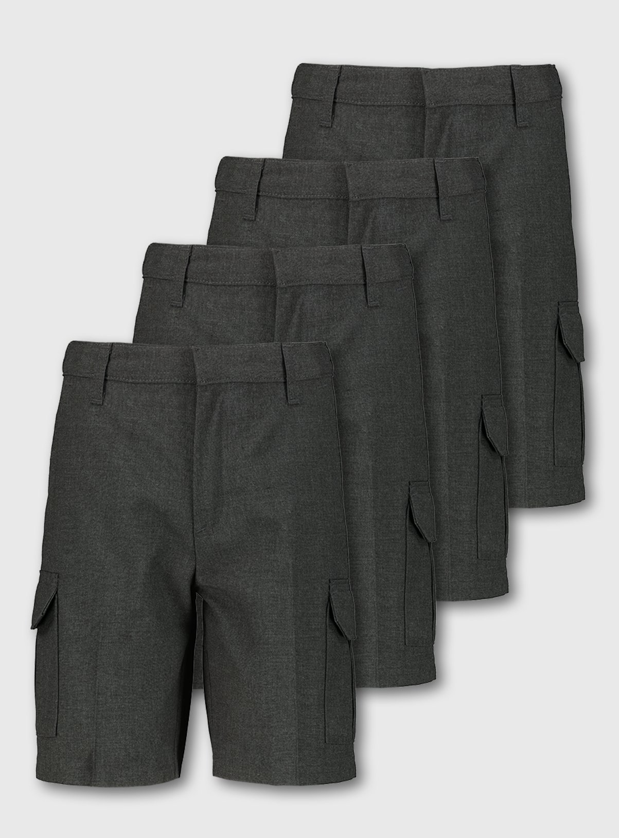 Grey Cargo School Shorts 4 Pack Review