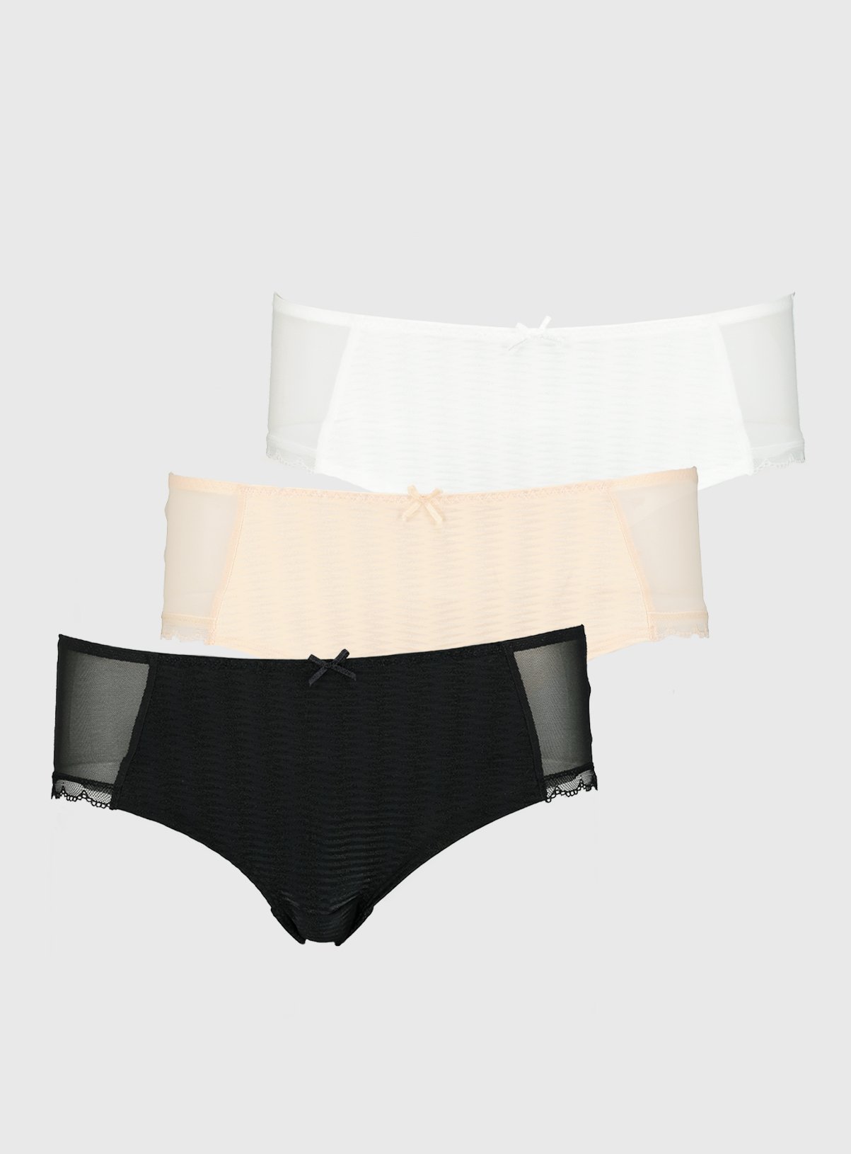 Black, Nude & White Jacquard Short Knickers 3 Pack Review