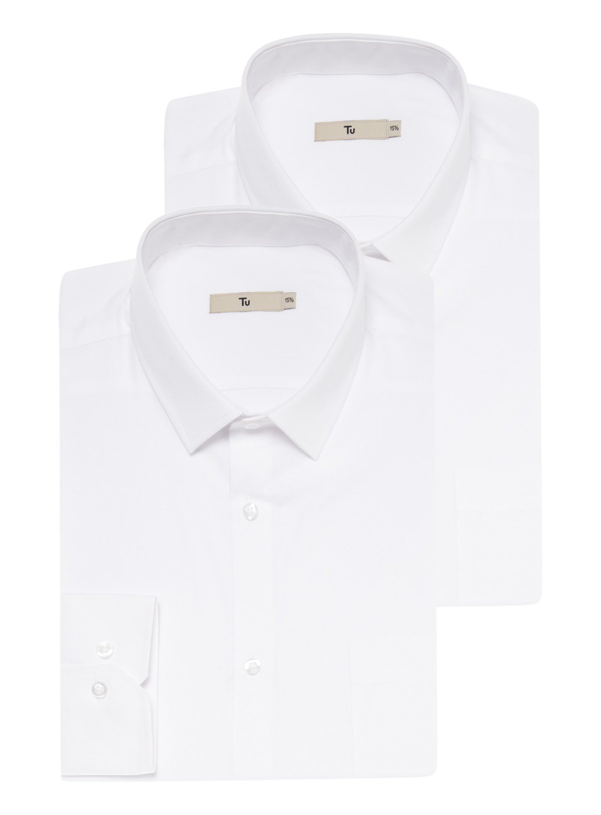 White Tailored Fit Long Sleeve Easy Iron Shirt 2 Pack Review