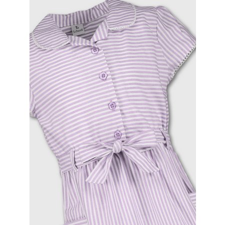 Lilac Stripy School Dress - 7 years