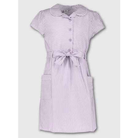 Lilac Stripy School Dress - 12 years