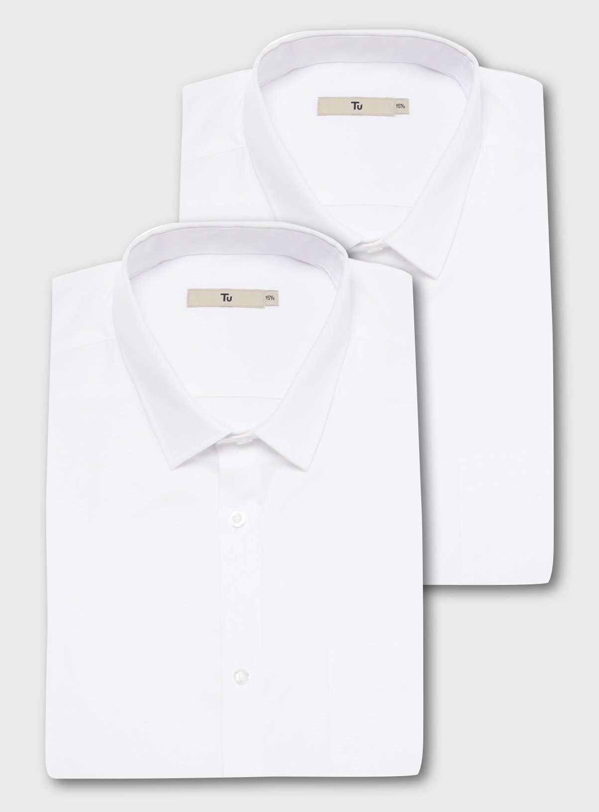 White Easy Iron Tailored Fit Short Sleeve Shirts 2 Pack Review