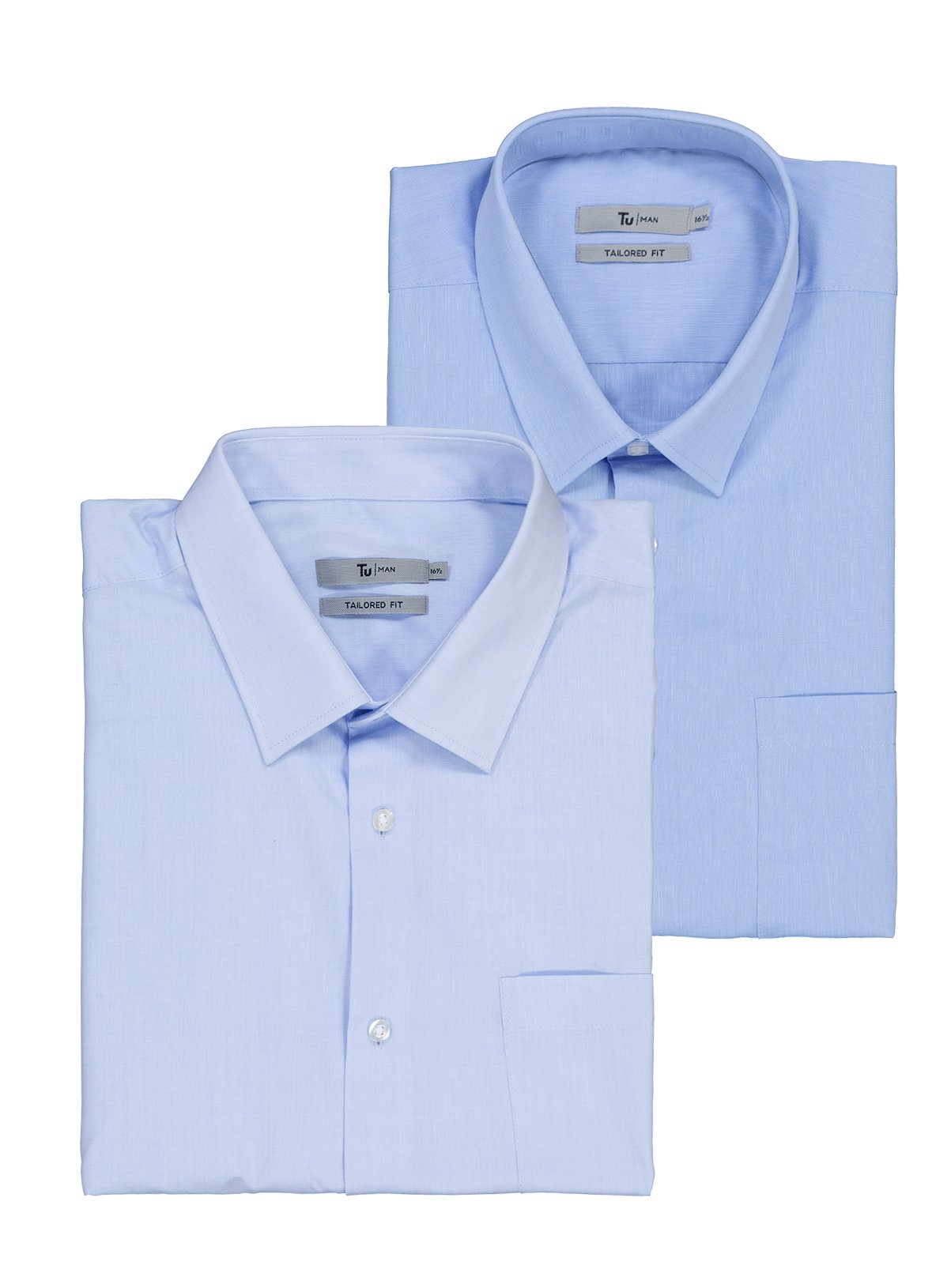 Blue Easy Iron Tailored Fit Shirts 2 Pack Review