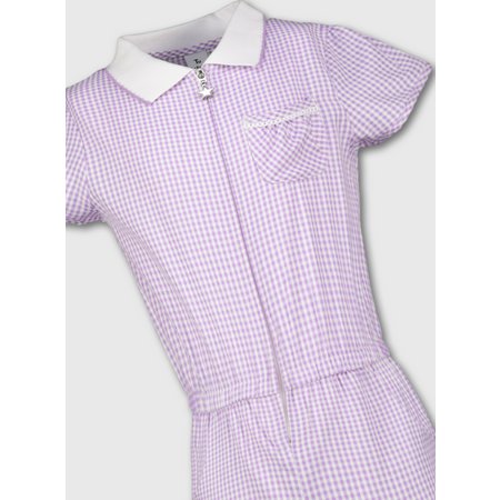 Lilac Gingham School Playsuit - 11 years