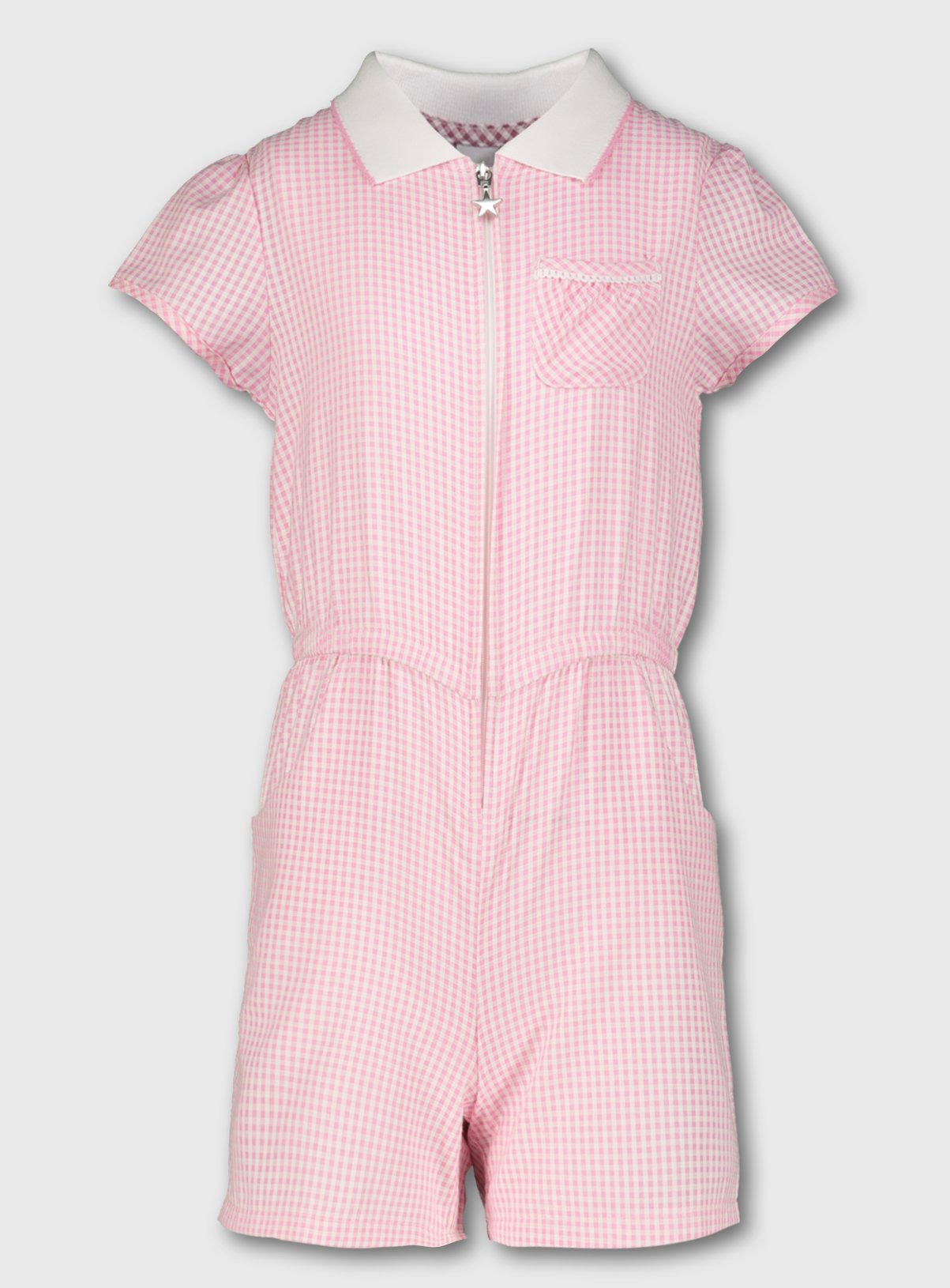 pink gingham playsuit