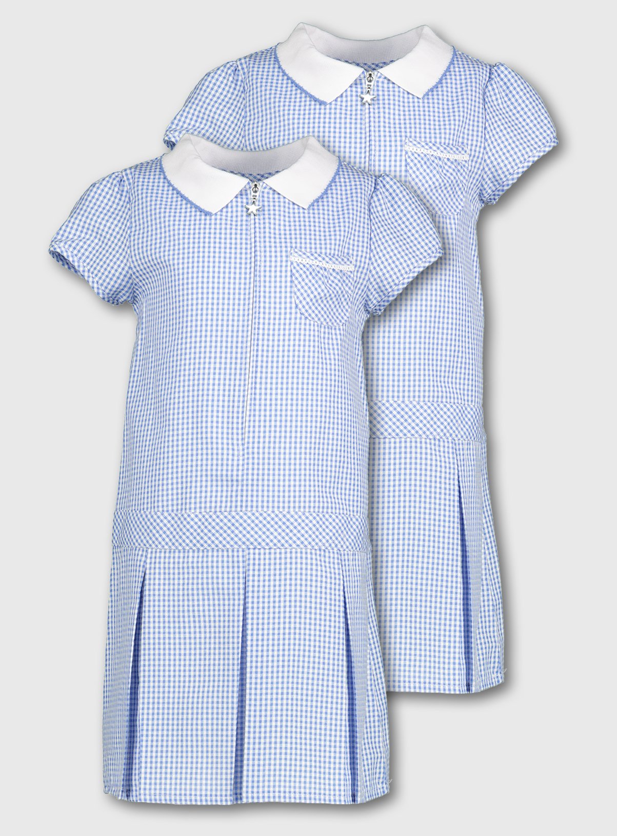 girls navy gingham school dress