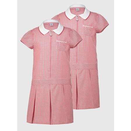 Red Gingham Sporty Dresses 2 Pack - 9 years