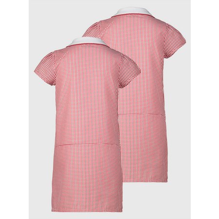 Red Gingham Sporty Dresses 2 Pack - 7 years