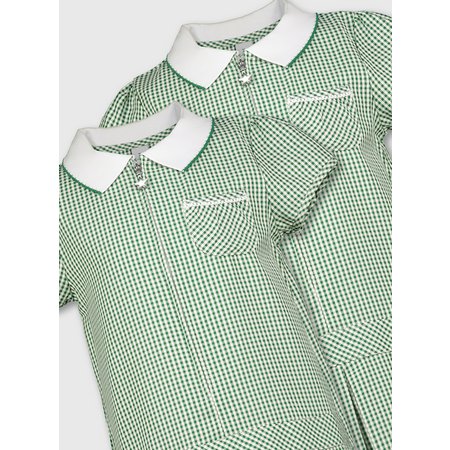 Green Gingham Sporty Dresses 2 Pack - 7 years