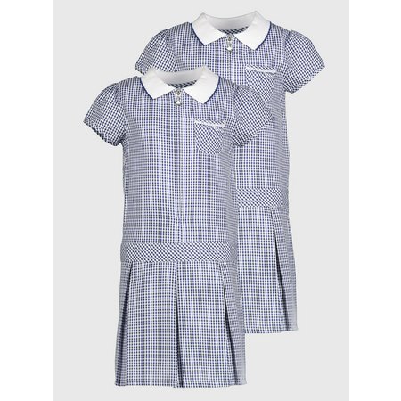 Navy Gingham Sporty Dresses 2 Pack - 5 years