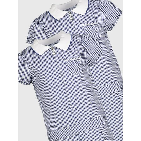 Navy Gingham Sporty Dresses 2 Pack - 6 years