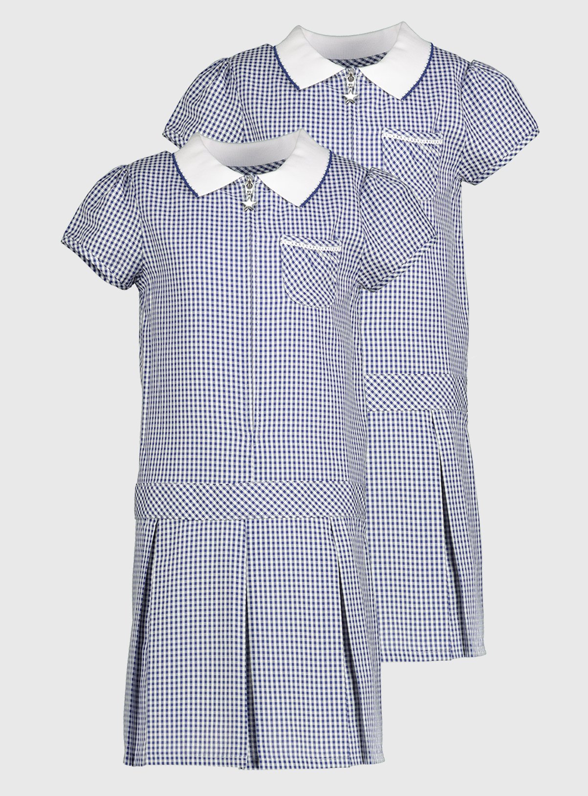 navy gingham school dress