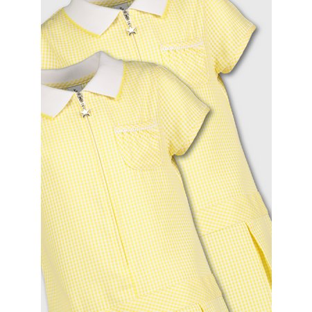 Yellow Gingham Sporty Dresses 2 Pack - 6 years