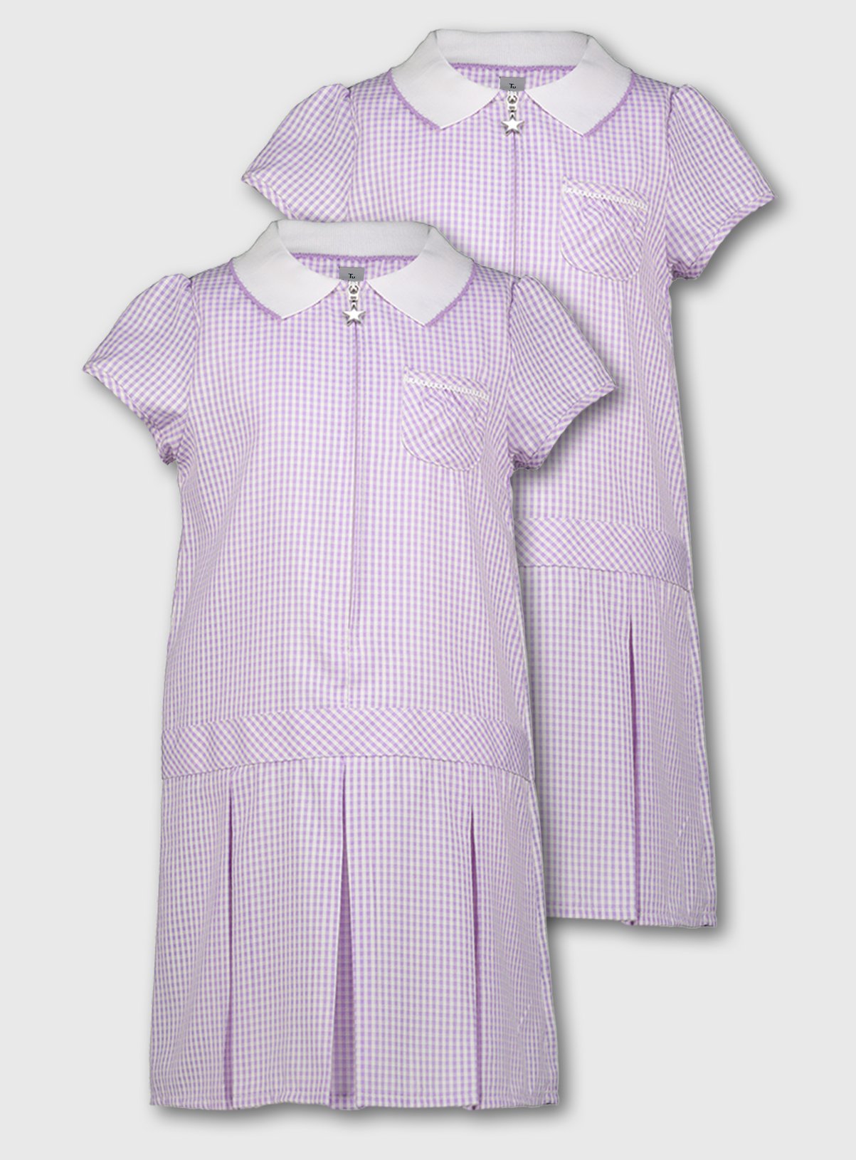 purple gingham school dress