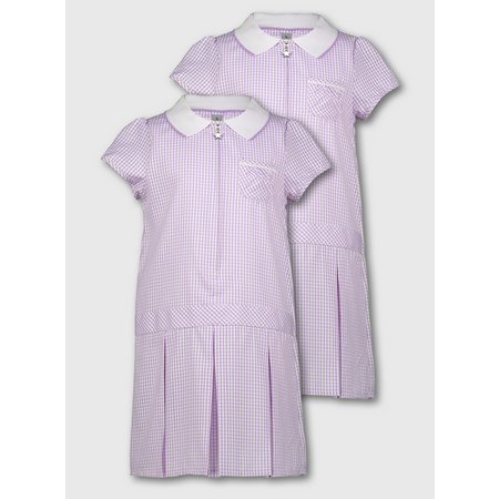 Lilac Gingham Sporty Dresses 2 Pack - 13 years
