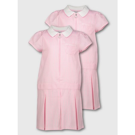 Pink Gingham Sporty Dresses 2 Pack - 10 years