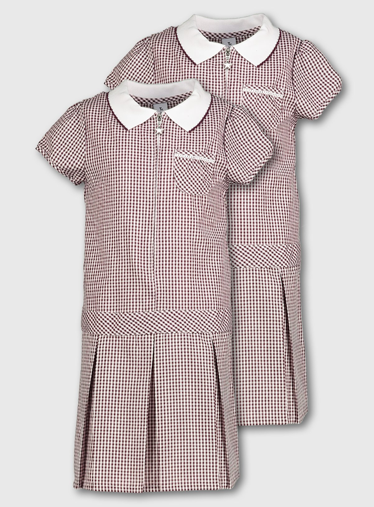 maroon gingham school dress