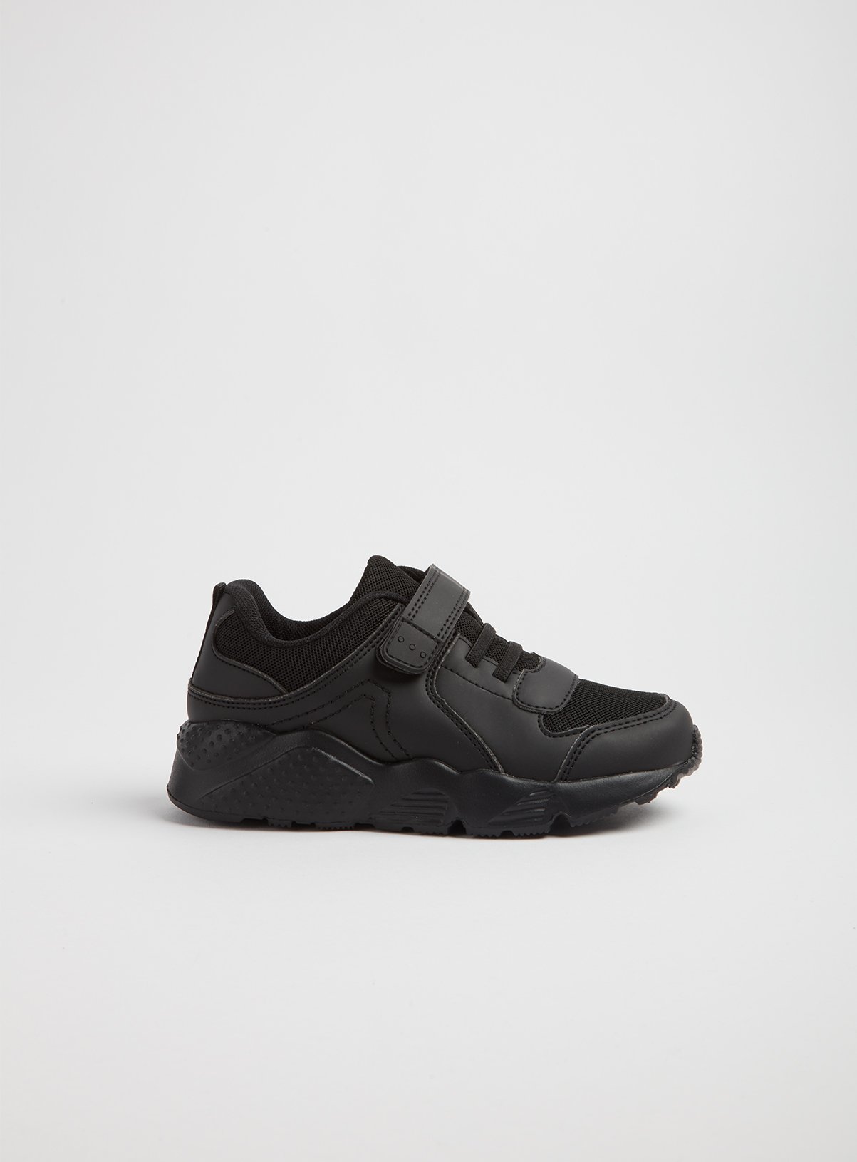 infant black leather trainers