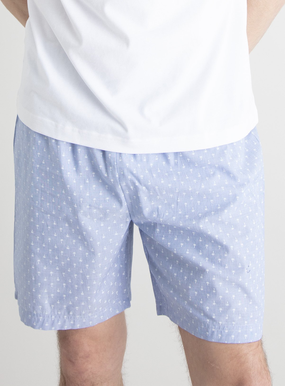 White & Blue Palm Tree Print Shortie Pyjamas Review