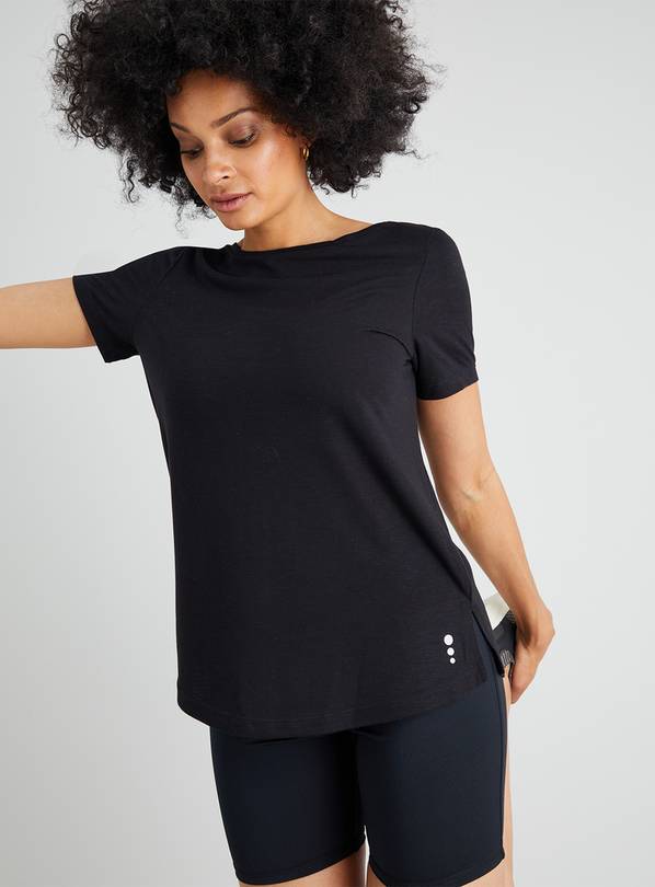 Buy Active Black Cross Back Short Sleeve T-Shirt - 16 | Joggers | Argos
