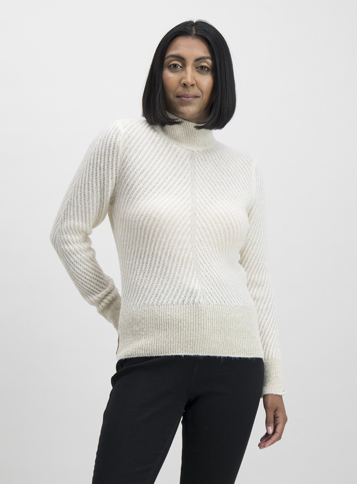 turtle neck cream jumper