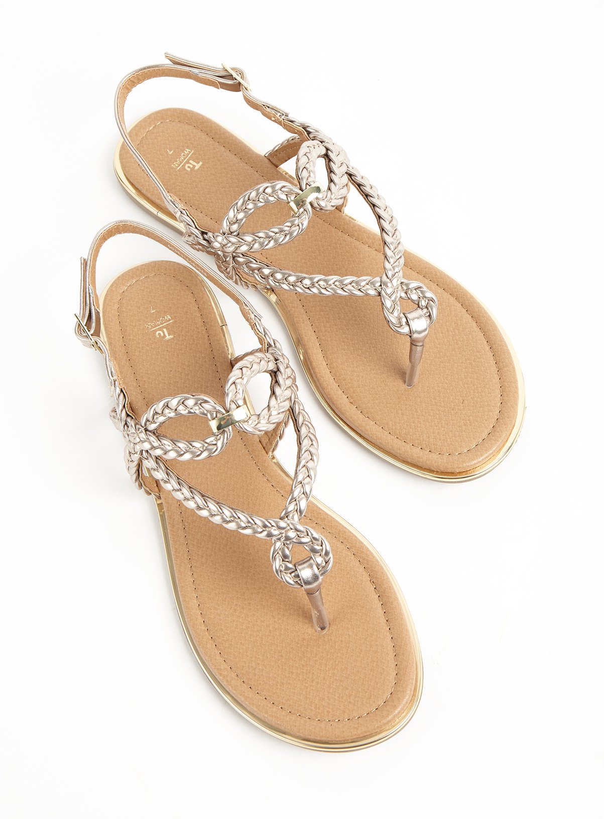 Gold Cross Over Plait Sandals Review