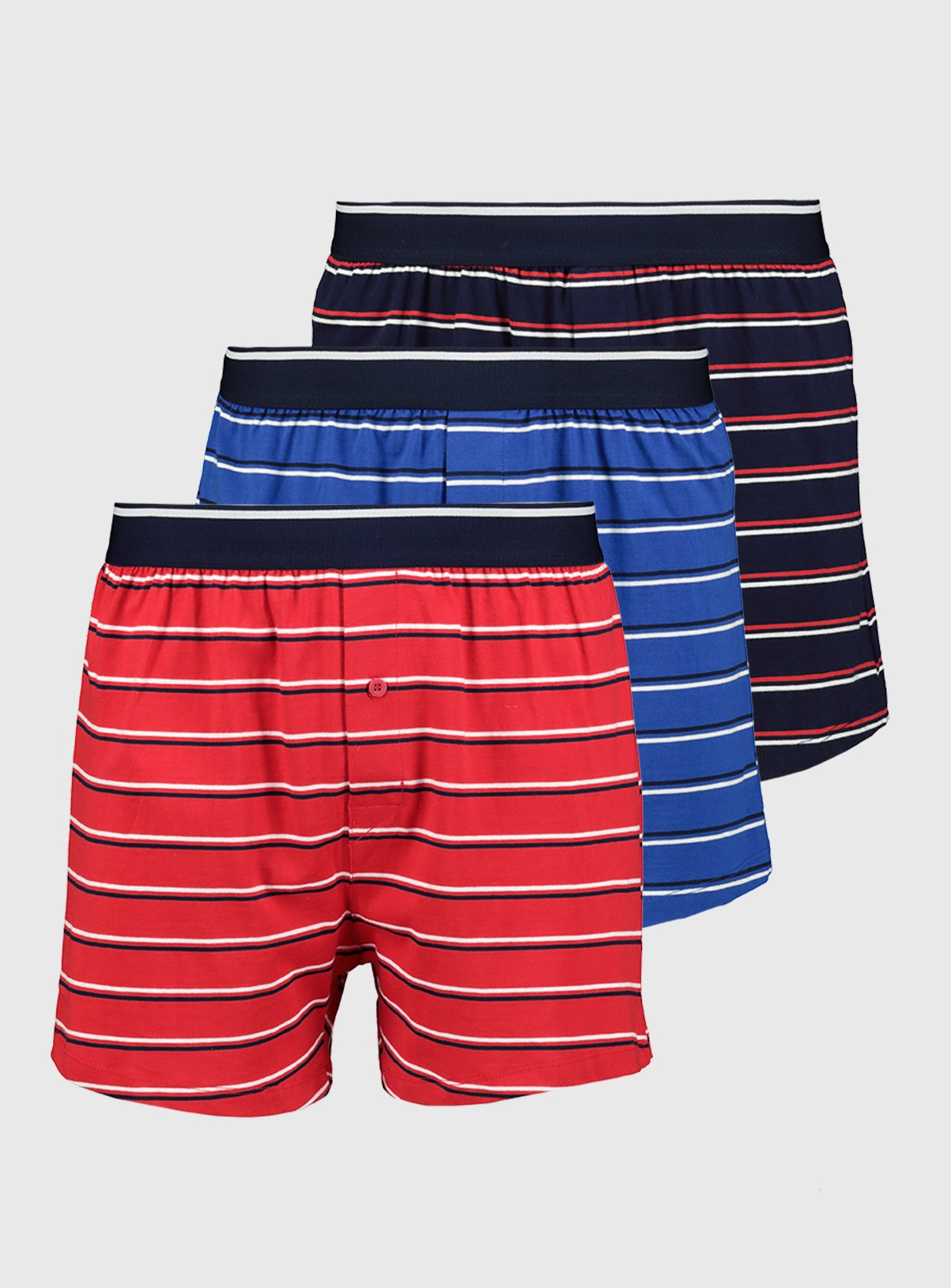 Navy Blue & Red Portland Stripe Jersey Boxer 3 Pack Review