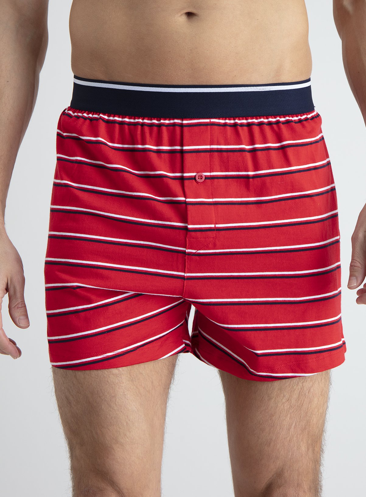 Navy Blue & Red Portland Stripe Jersey Boxer 3 Pack Review