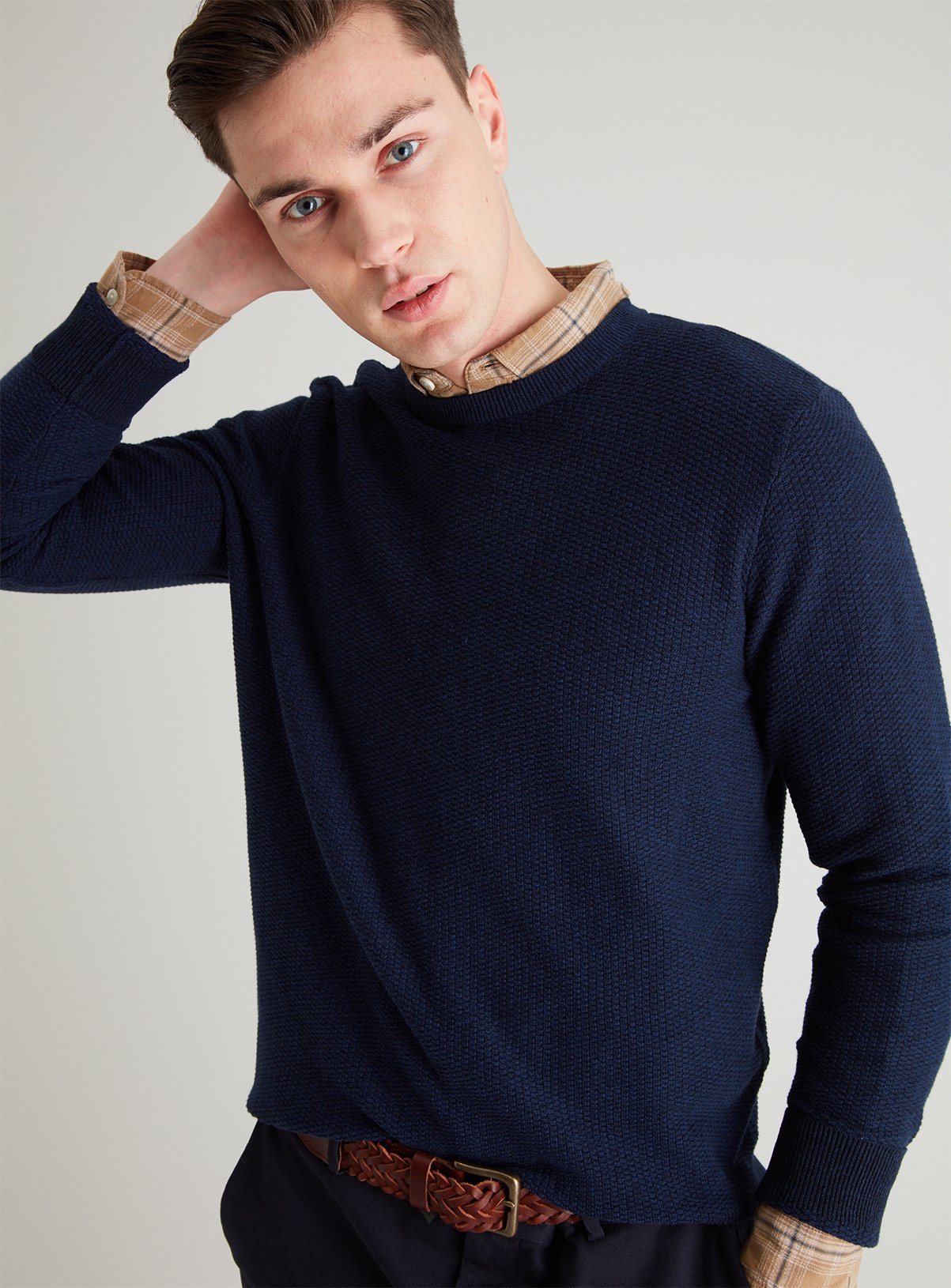 Navy Corn Stitch Crew Neck Jumper Review