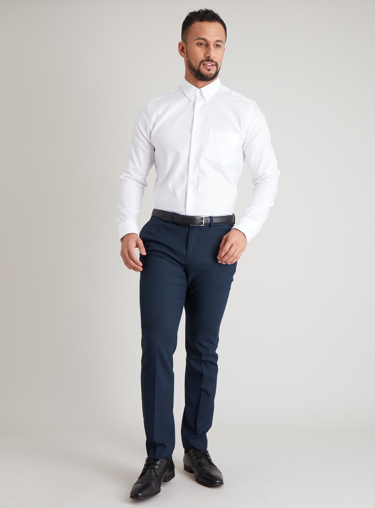 White Pure Cotton Button-Down Tailored Fit Shirt Review