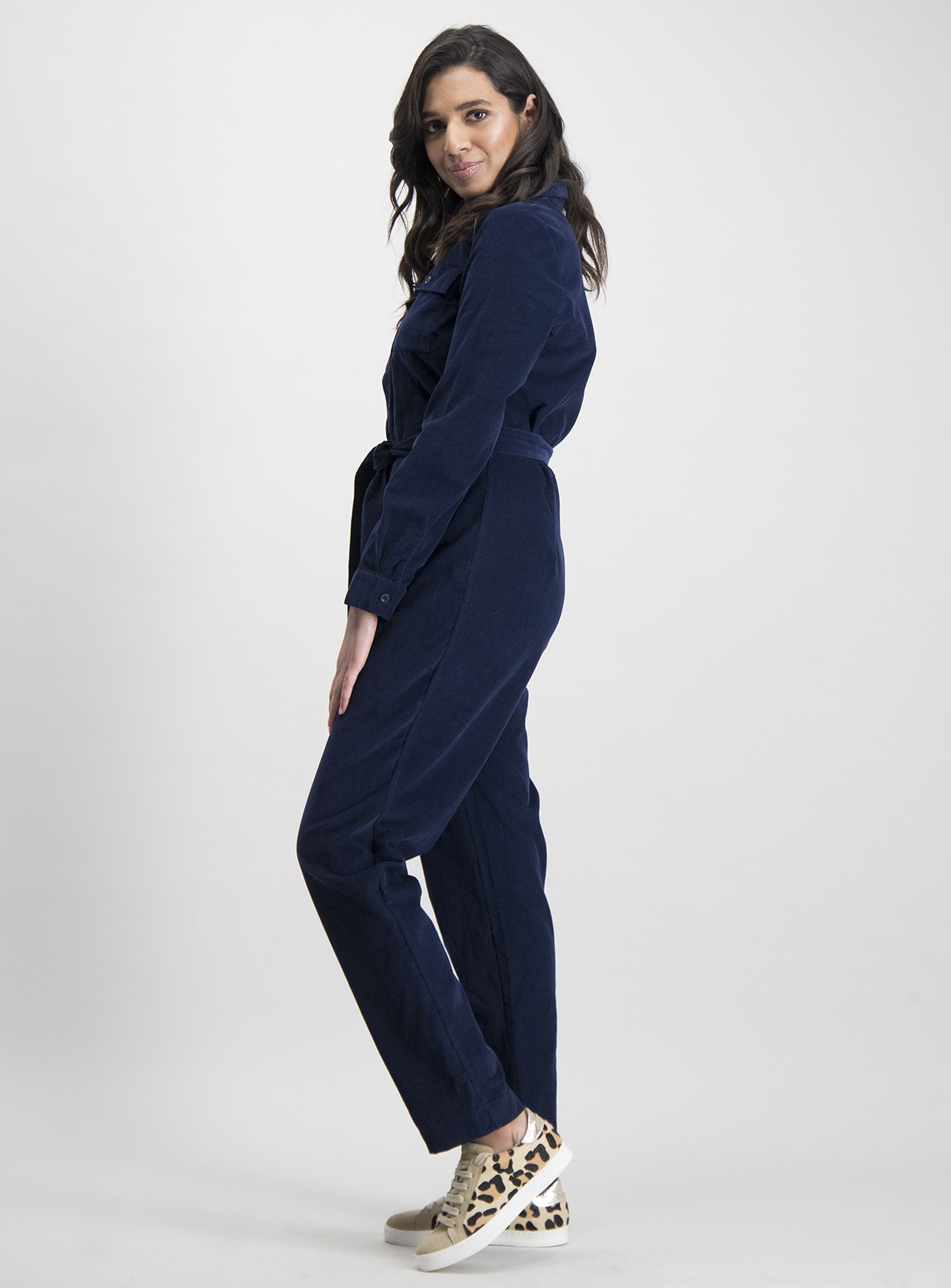 navy blue jumpsuit long sleeve