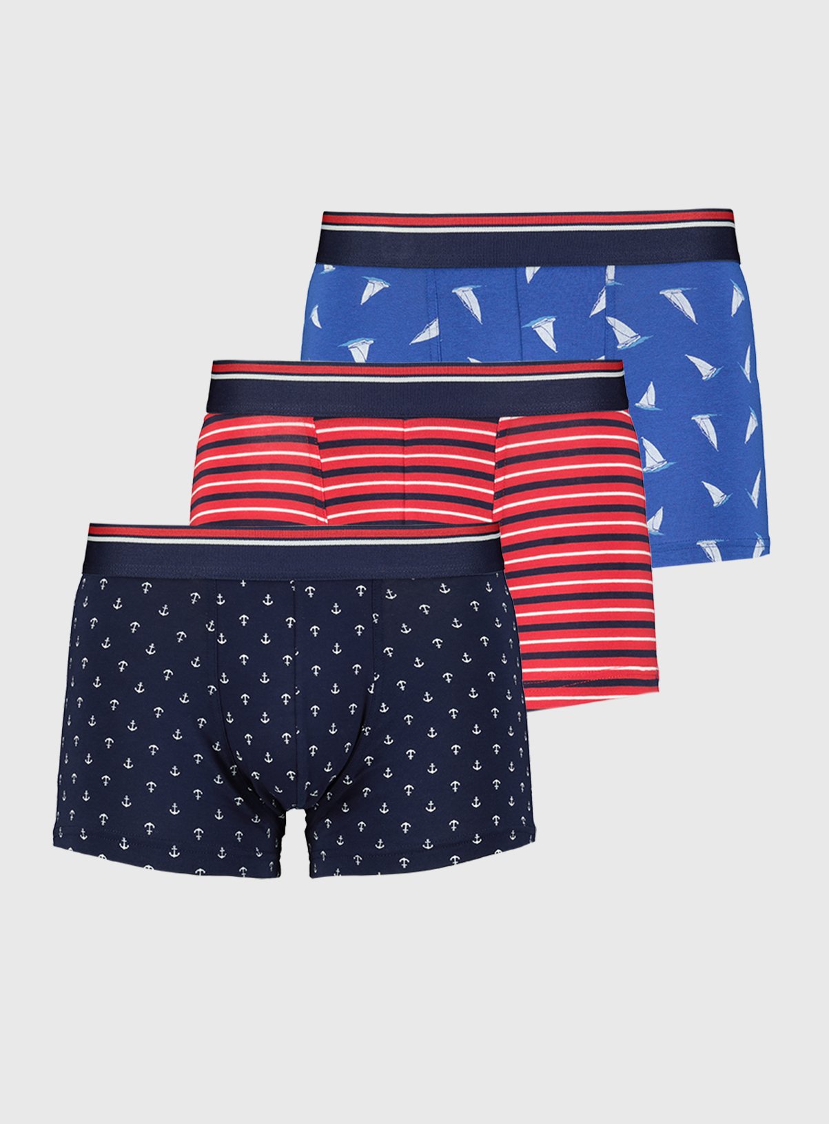 Navy & Red Nautical Print Hipsters 3 Pack Review