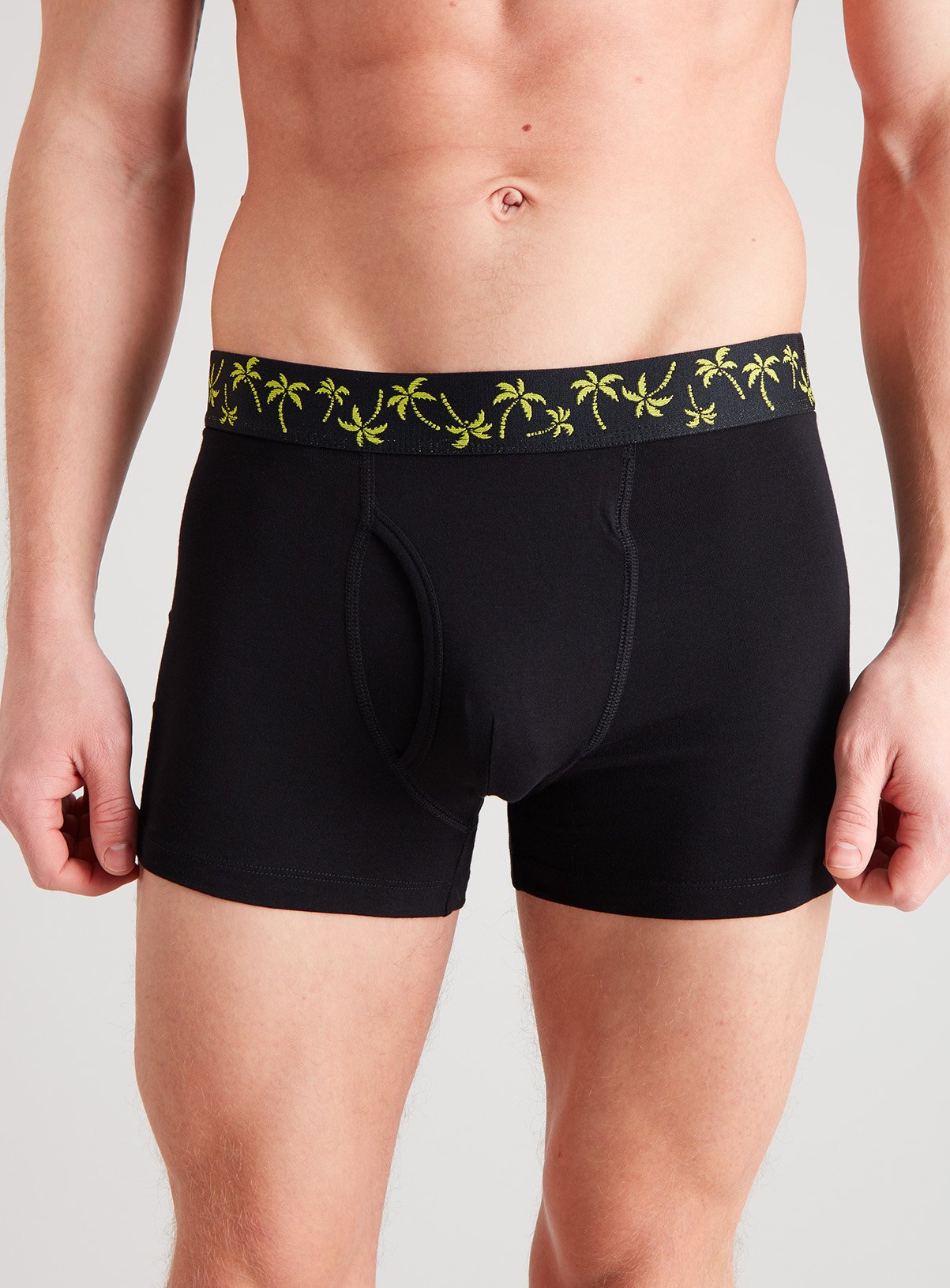 Black Palm Tree Print Waistband Trunk 3 Pack Review