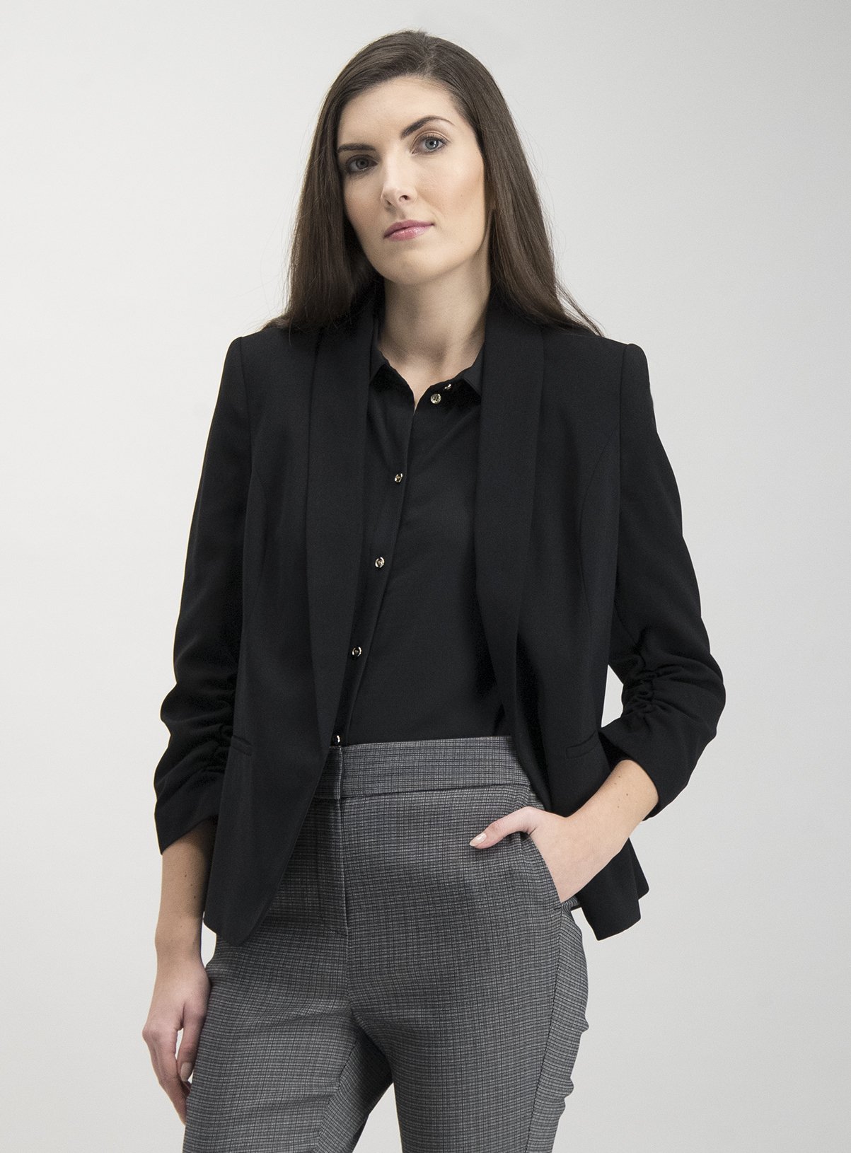 black ruched jacket