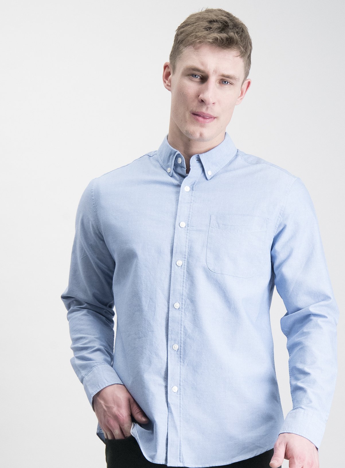 Blue Plain Oxford Regular Fit Shirt Review