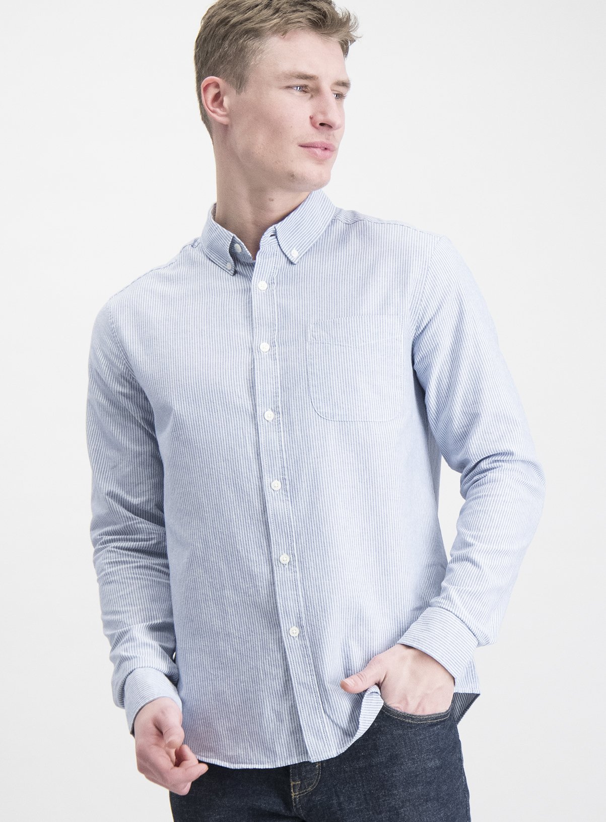 Denim Blue Oxford Stripe Regular Fit Shirt Review