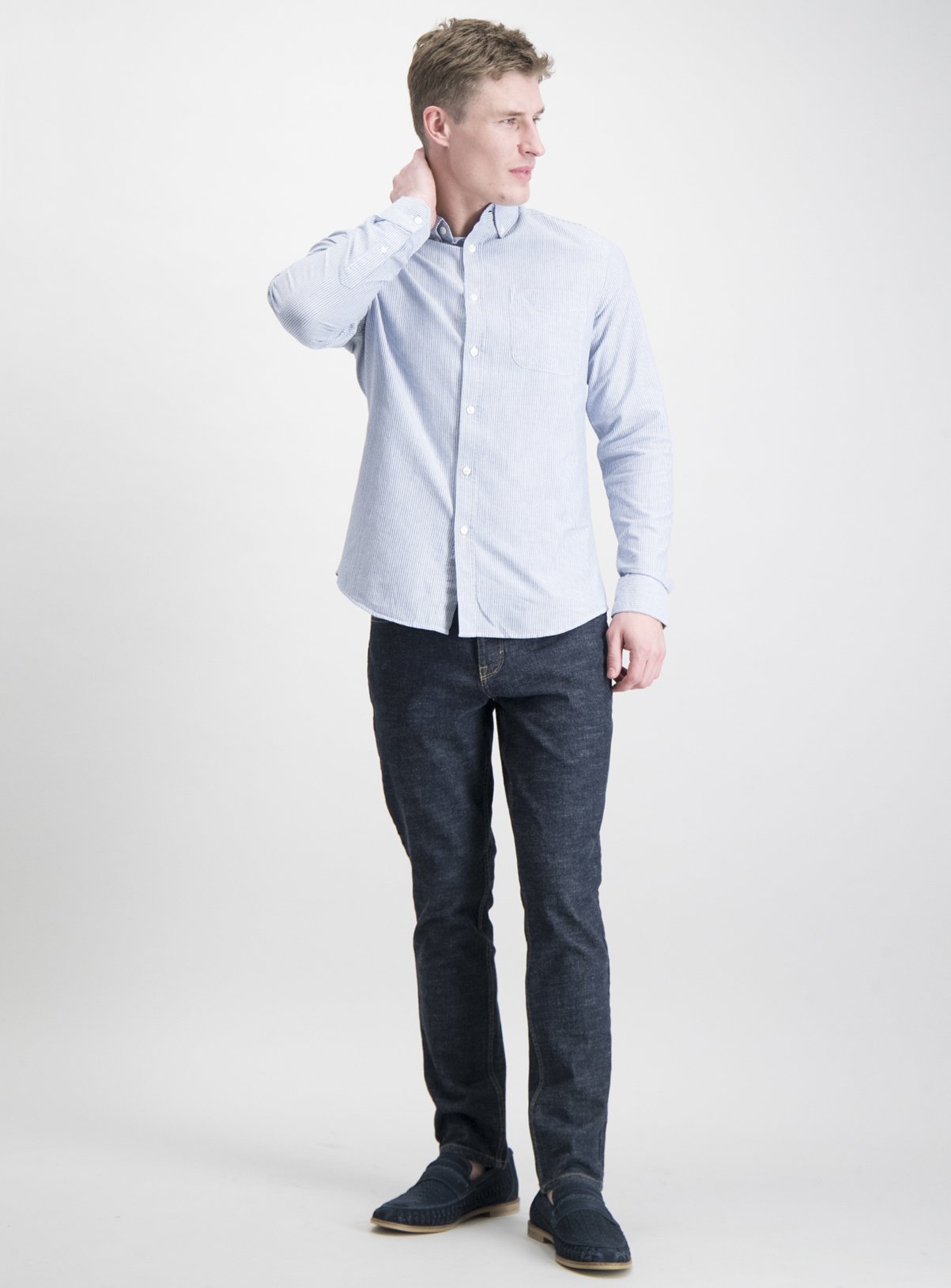 Denim Blue Oxford Stripe Regular Fit Shirt Review