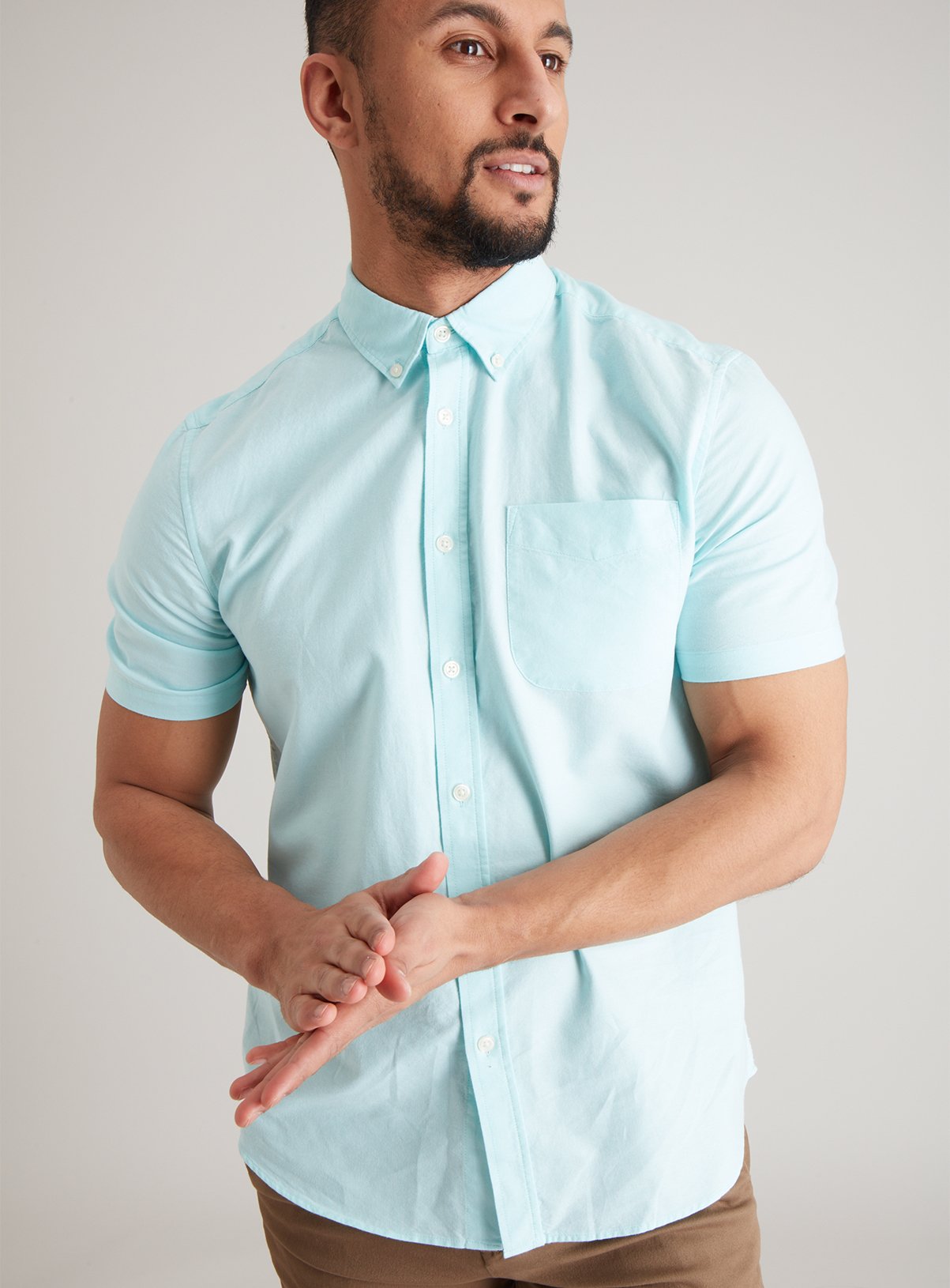 mint green oxford shirt