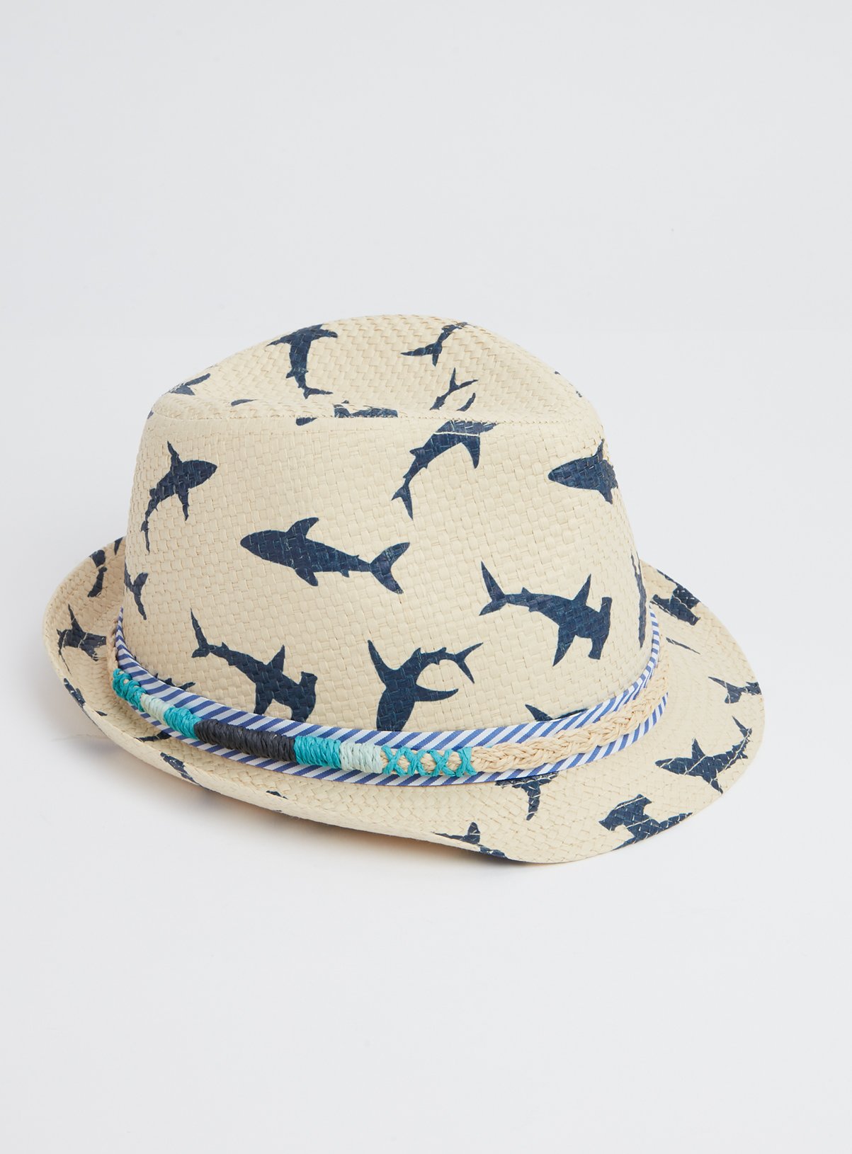 Natural Straw & Navy Shark Print Trilby Review